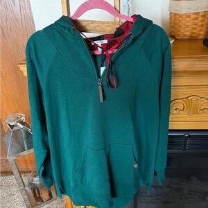 Maurices Teal Hoodie with Brown Zipper Pull